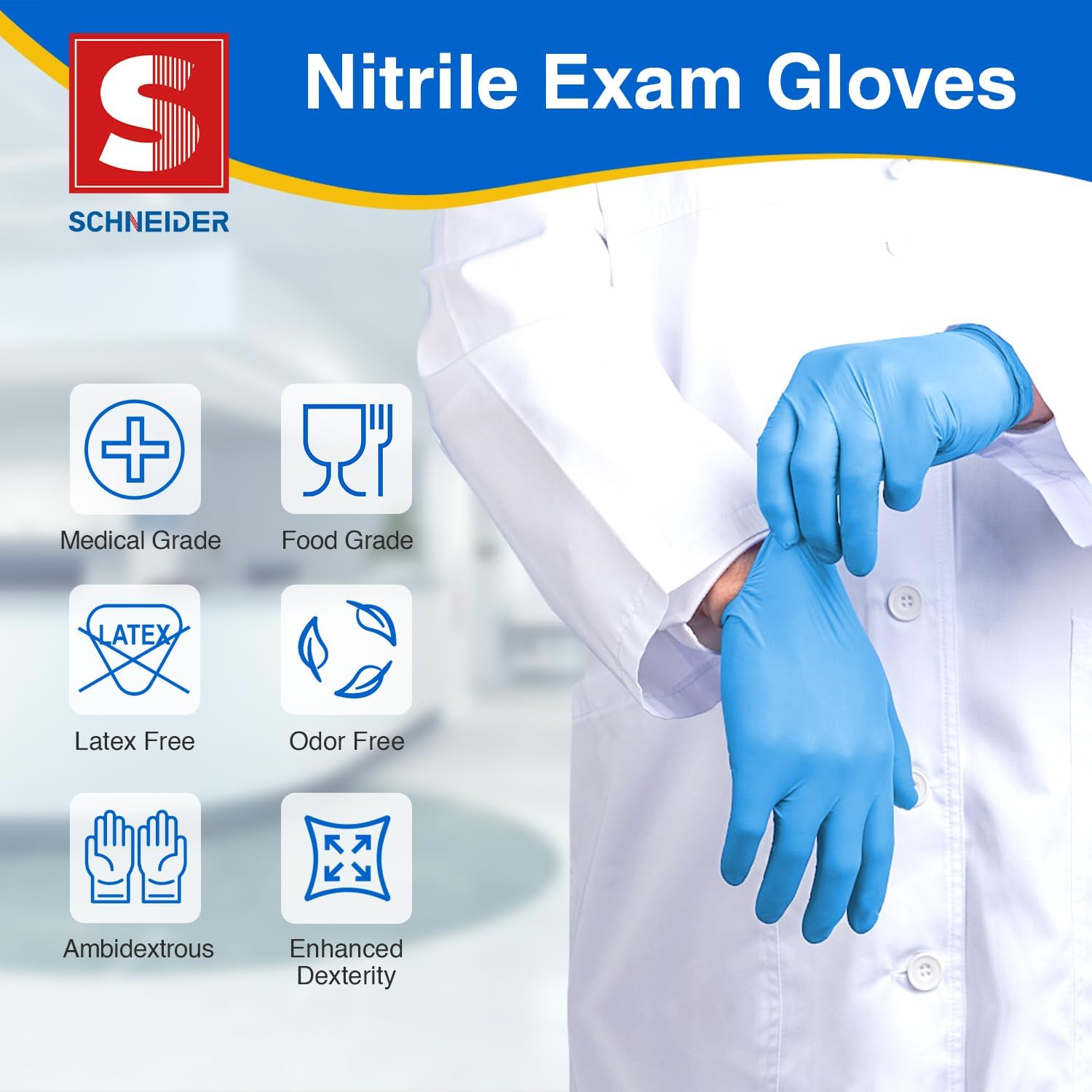 Thumbnail 1 de Schneider Nitrile Exam Gloves