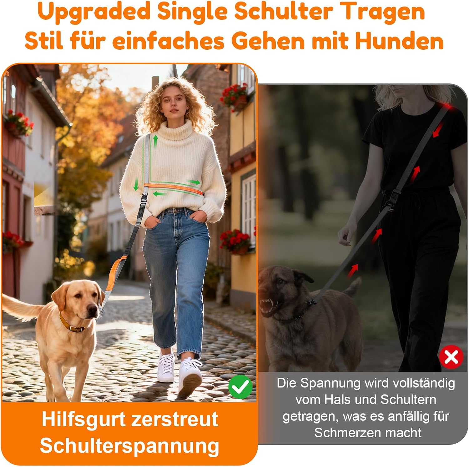 Detalle 2 de X XBEN Freihandleine Große Hunde