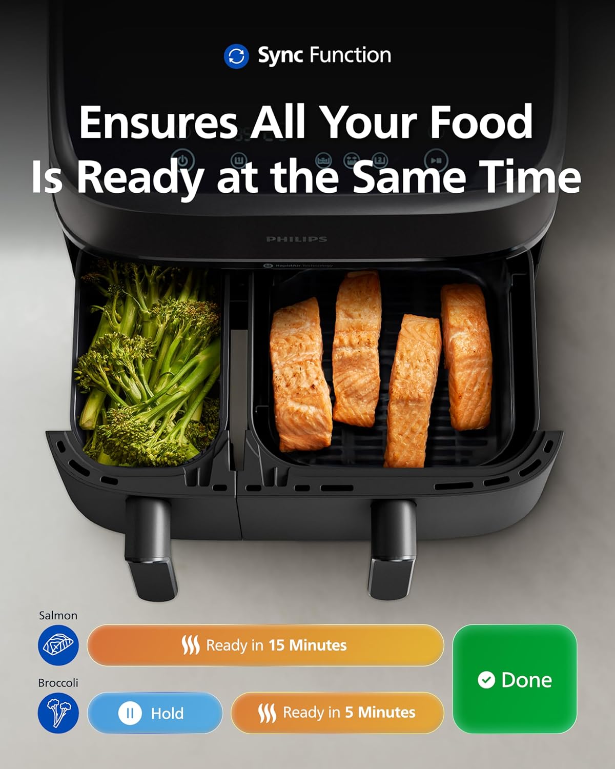 Thumbnail 4 de Philips Airfryer 3000 Series Dual Basket 3L+6L Air Fryer