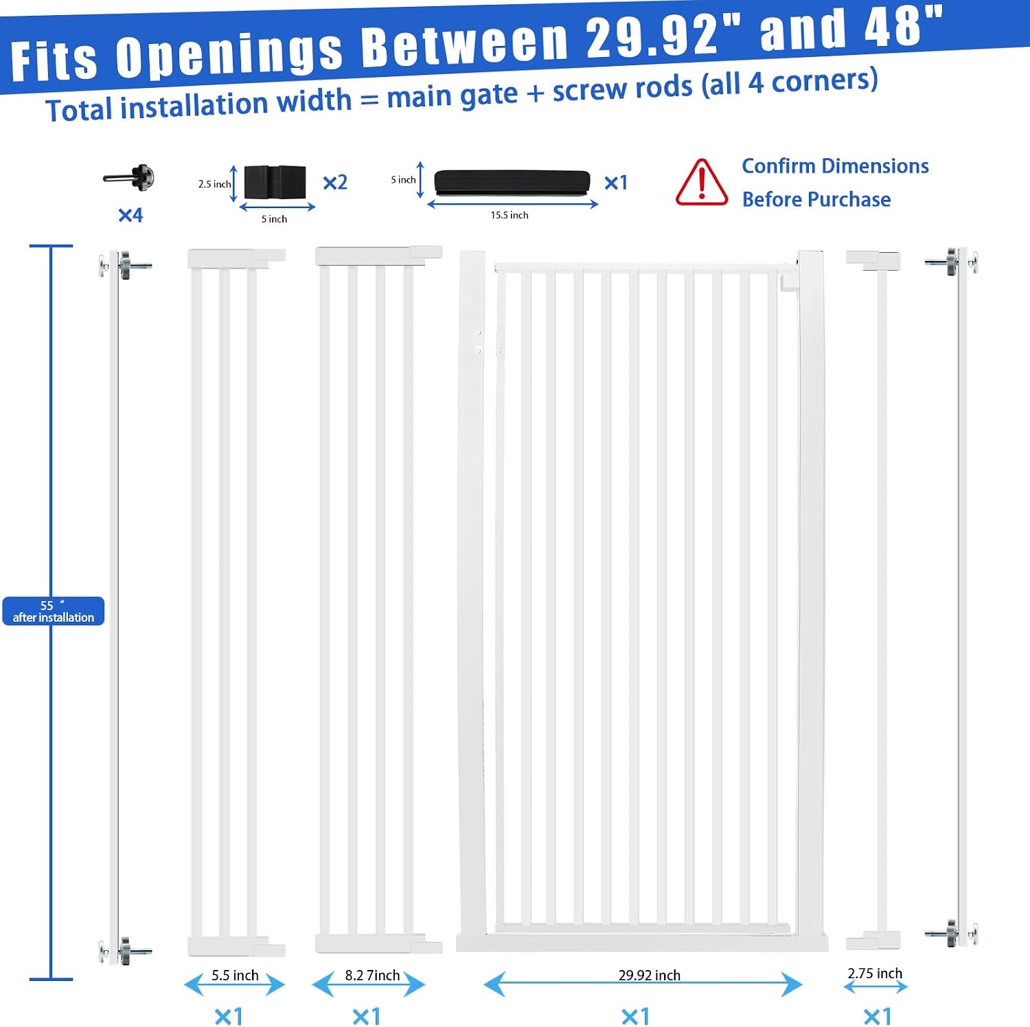 Detalle 2 de SHYUJAJIE Pet Gate, 55-Inch