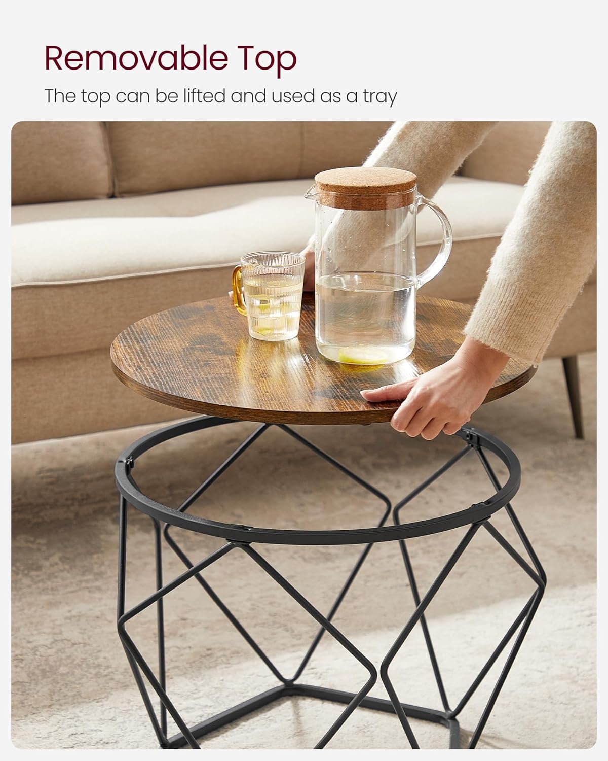 Detalle 2 de VASAGLE coffee tables set of 2 LET040B01