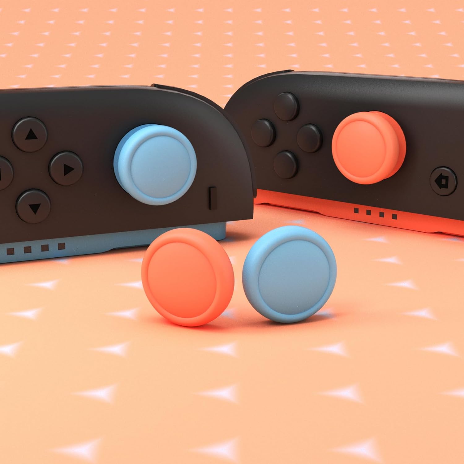 Thumbnail 3 de PlayVital Thumb Grips for Nintendo Switch 2 – 4-Pack Silicone Joystick Caps (Blue & Orange)