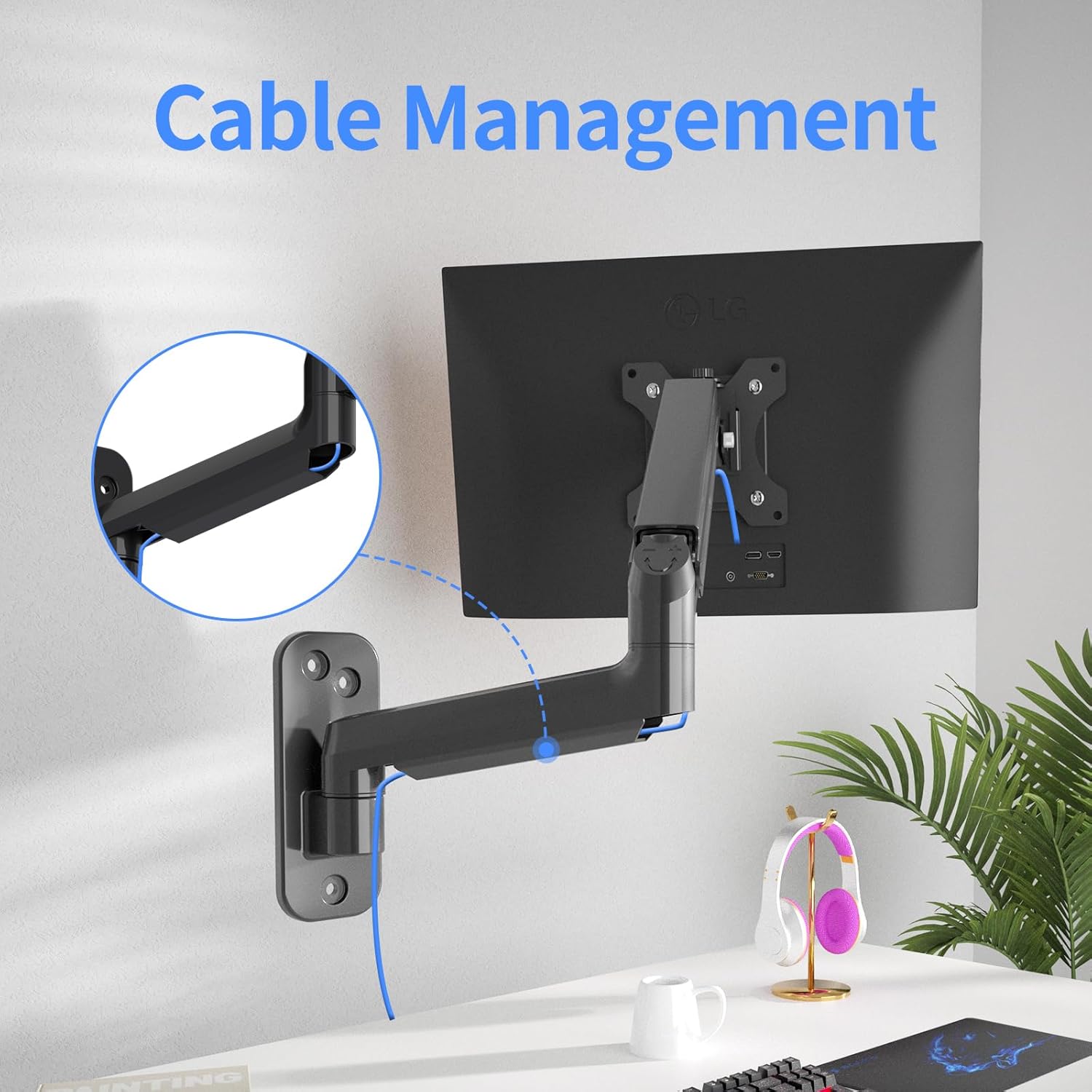 Thumbnail 6 de suptek Monitor-Wandhalterung 13–32 Zoll mit Gasfeder, VESA 75x75/100x100, Weiß