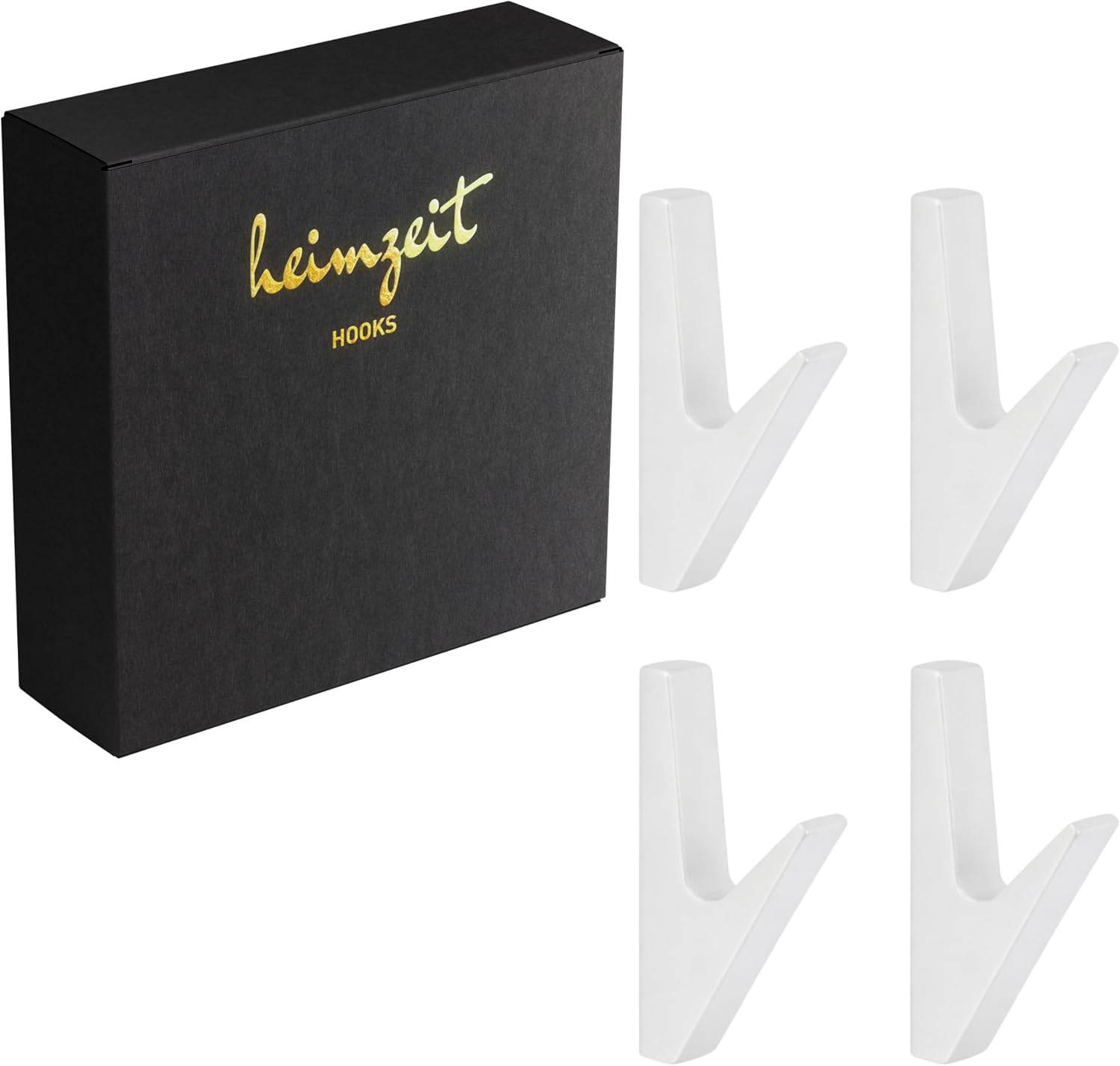 heimzeit Volt klädkrokar i vit zinklegering, 4-pack för skruvmontering