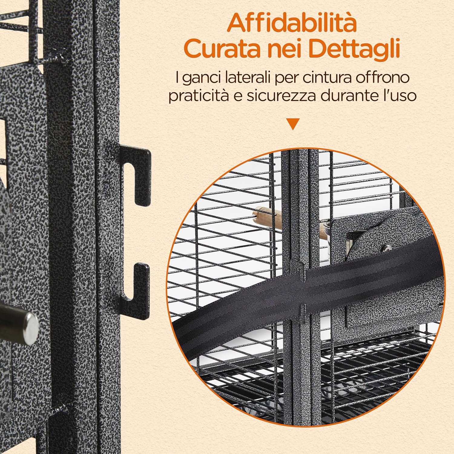 Thumbnail 6 de Yaheetech gabbia da viaggio per piccoli uccelli e pappagallini, con maniglia in ferro e vassoio estraibile
