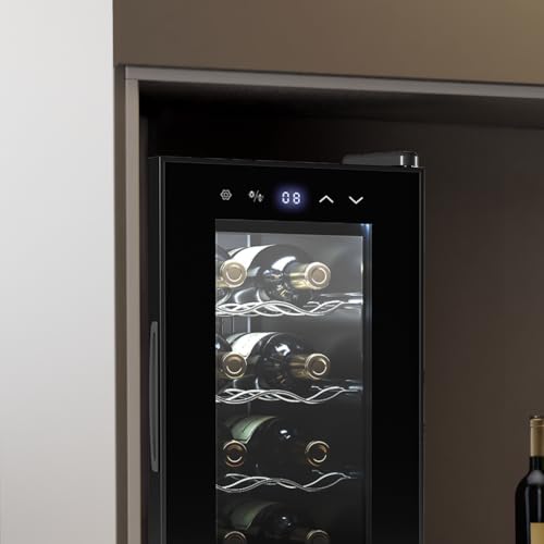Detalle de Cecotec Enoteca 8 Bottiglie Bolero Grandsommelier 830 Coolcrystal: cantina termoelettrica per 8 vini con controllo touch