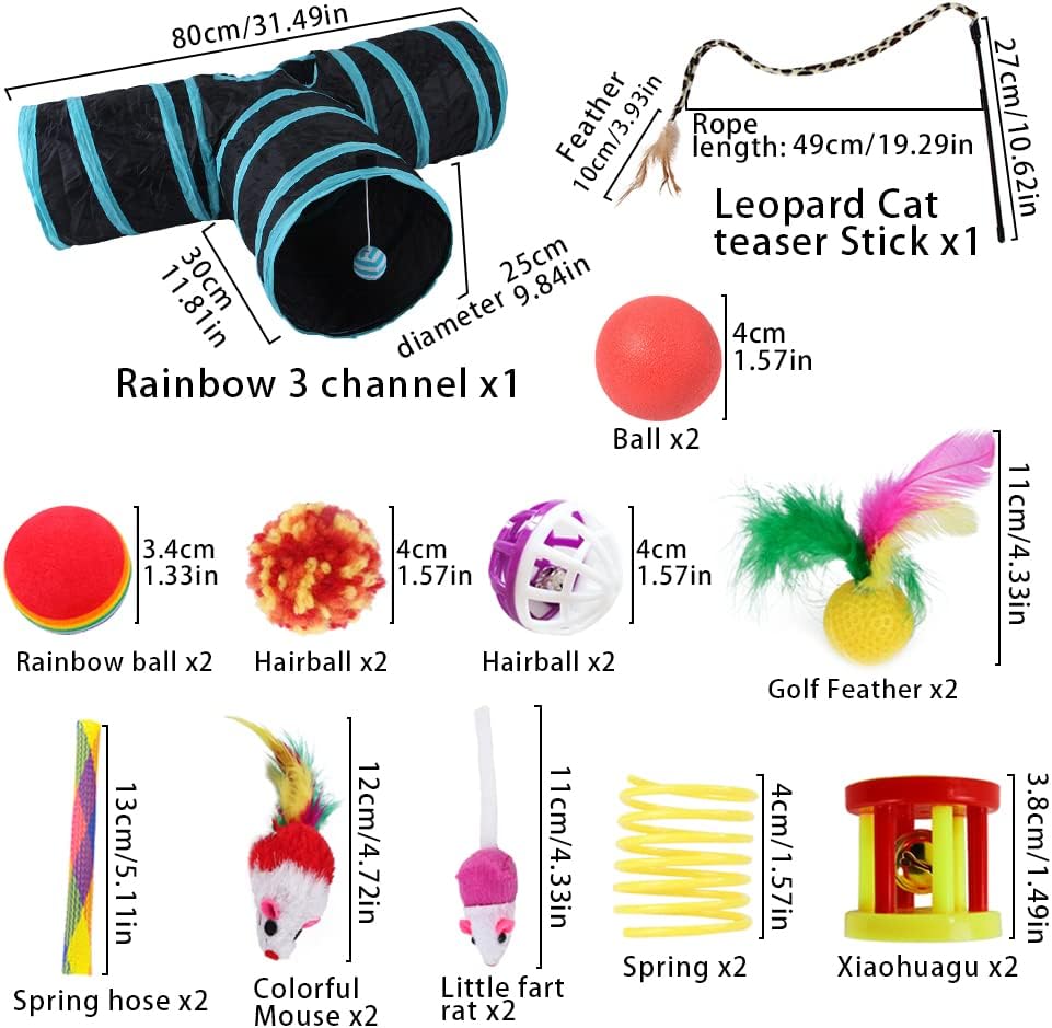 Thumbnail 6 de ACNCN 22 Piece Cat Toys Set (Interactive Indoor Kitten & Cat Play Kit) – 22PCS Black