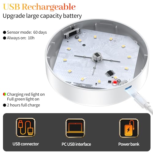 Thumbnail 1 de Pack de 6 luces LED nocturnas daphomeu con sensor de movimiento y batería recargable USB (12 LED)