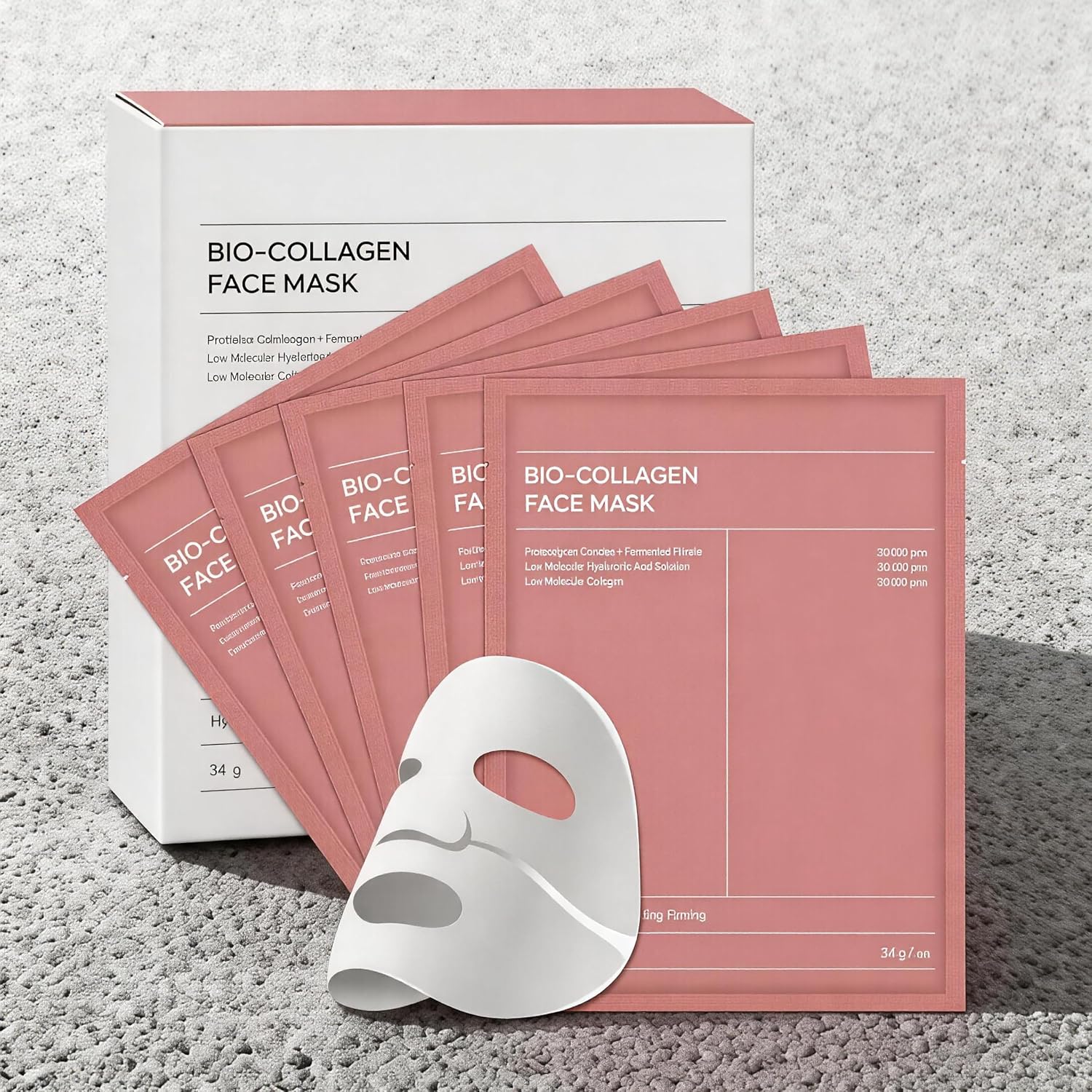 Detalle de Bio-Collagen Real Deep Mask – Tiefenwirksame Feuchtigkeitsmaske für Nachtpflege (5 Stück)