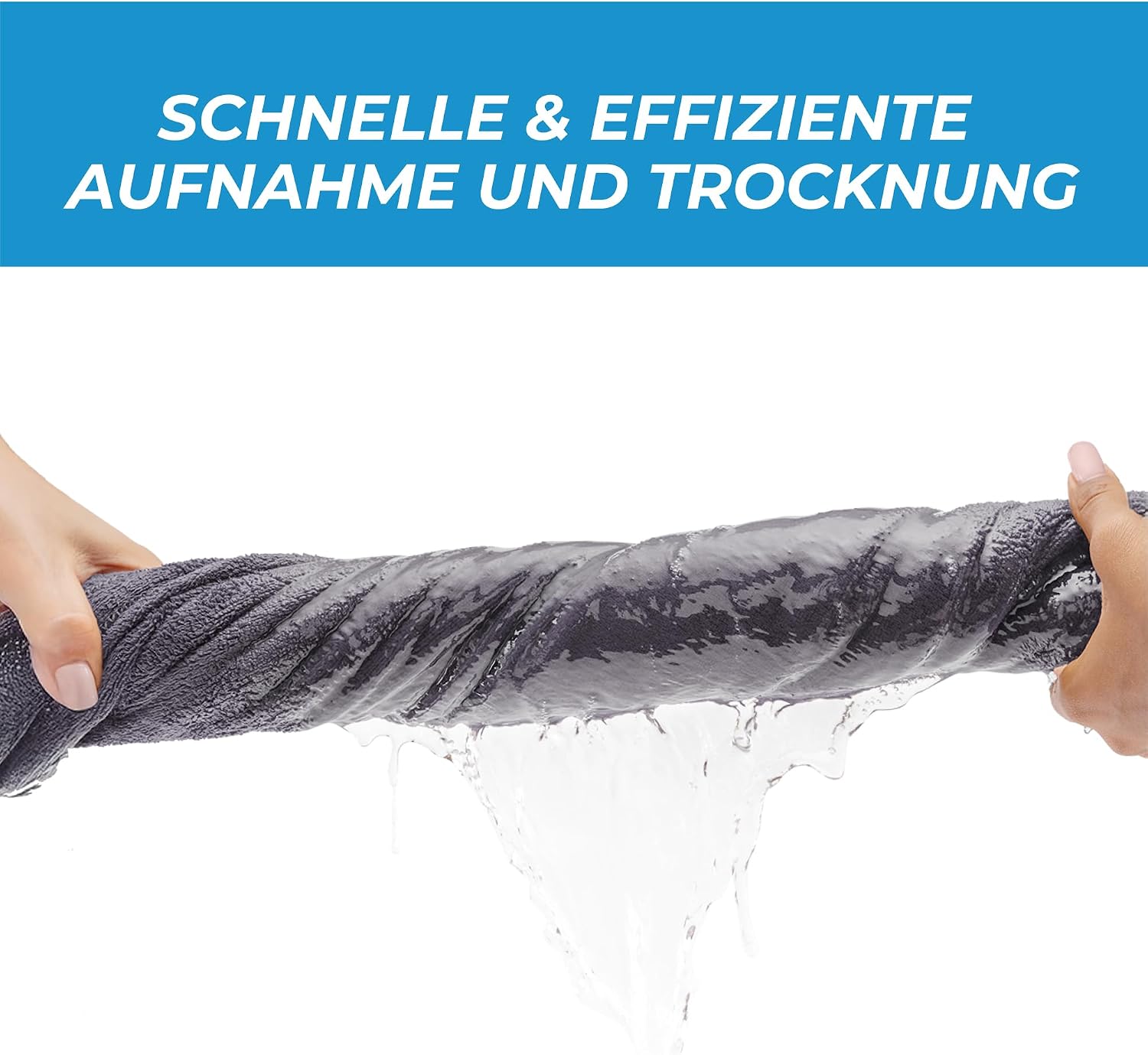Detalle de ZENACROSS Fitness Handtuch Mikrofaser 120x50 mit Reißverschlusstasche – schnelltrocknend und hygienisch