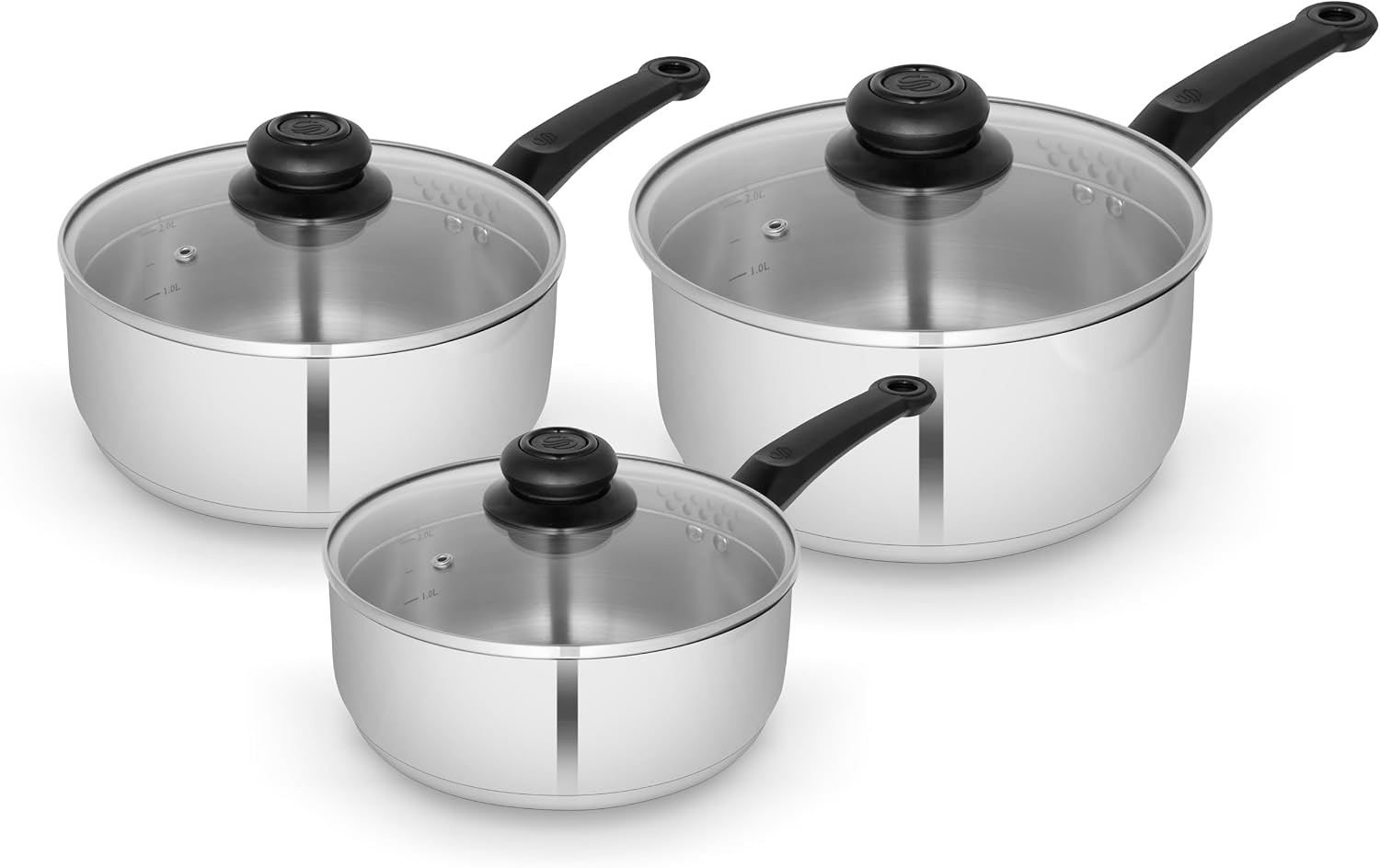 Swan Townhouse stainless steel saucepan set