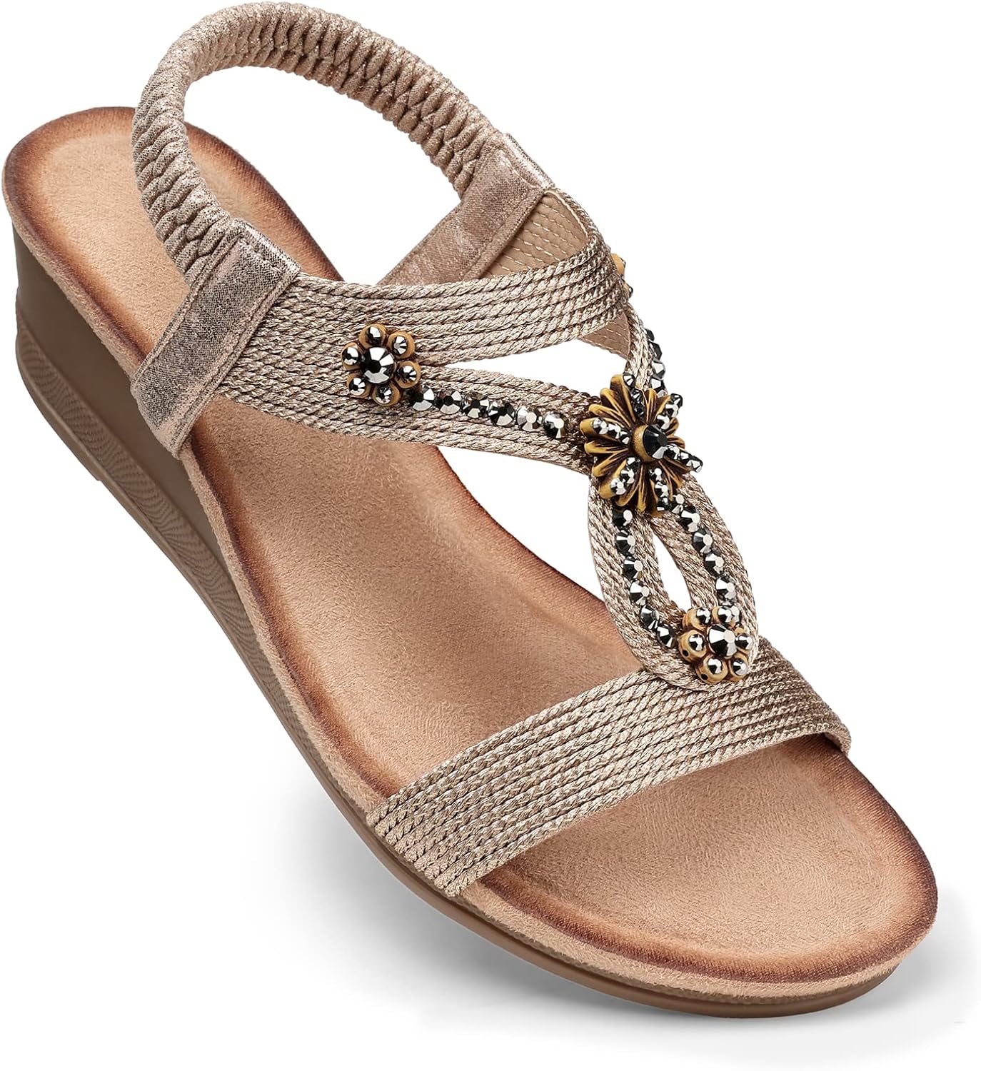 Detalle de SHIBEVER Flower Wedge Sandals