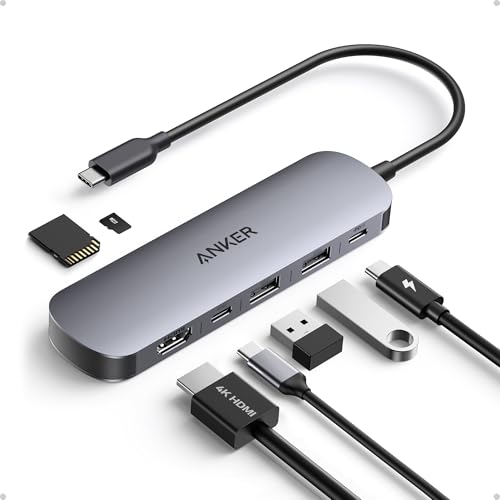 Detalle de Anker Hub USB C 7 in 1: adattatore multiporta Type-C per laptop