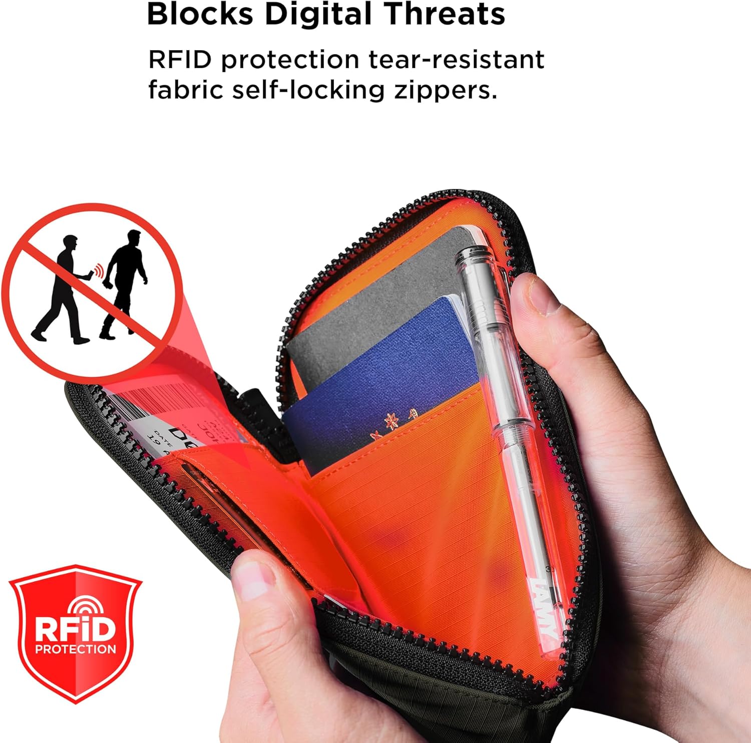 Detalle de ALPAKA Zip Travel Wallet — Portefeuille de Voyage RFID avec HUB et 3 poches passeport
