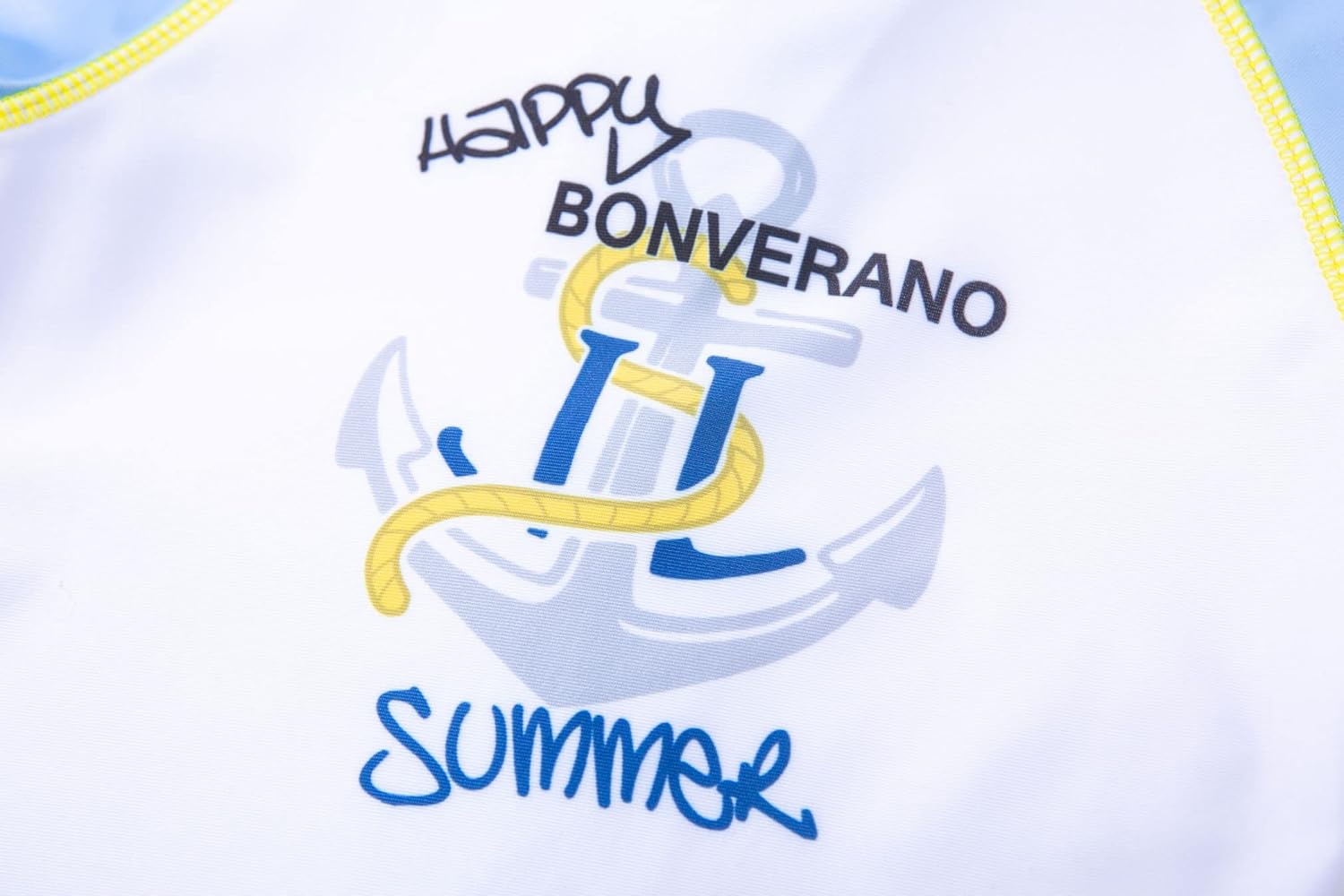 Thumbnail 2 de BONVERANO Baby Junge Ein Stück Kurzarm-Kleidung UV-Schutz 50+ Badeanzug mit Reißverschluss – Weiß, 2-3 Jahre