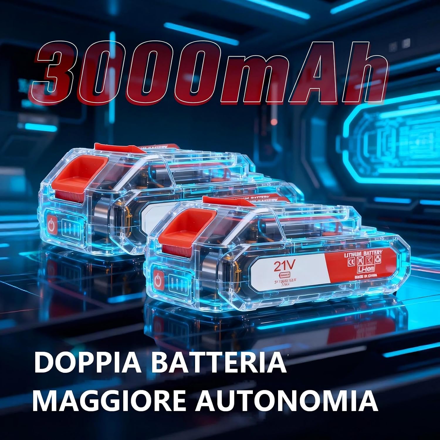Thumbnail 3 de OUTIGO Decespugliatore a batteria con 2 batterie e 4 lame – versatilità per prato e cespugli