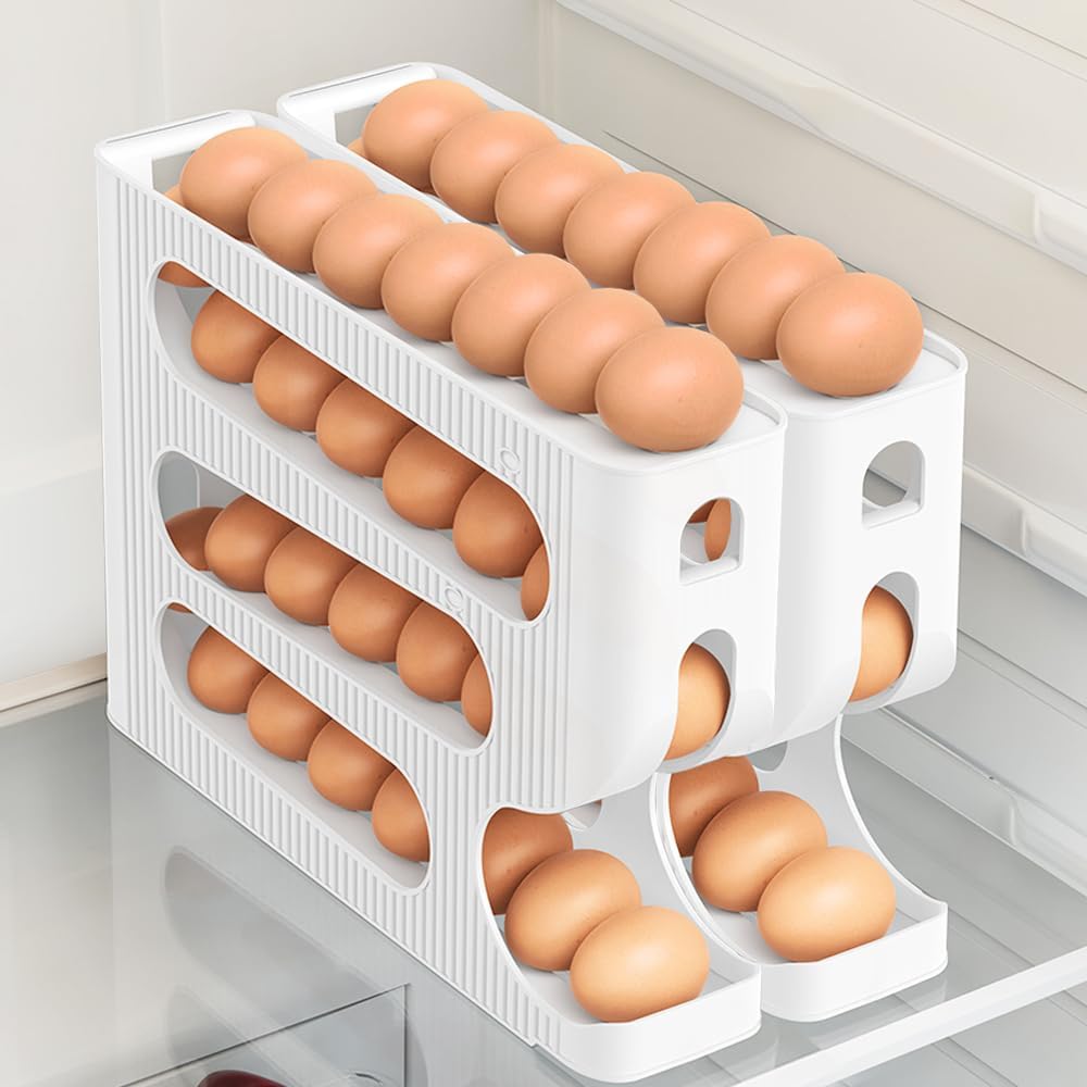 Thumbnail 1 de Sotfamily FIFO Egg Holder, 28-Egg Refrigerator Organizer with Auto-Rolling Design