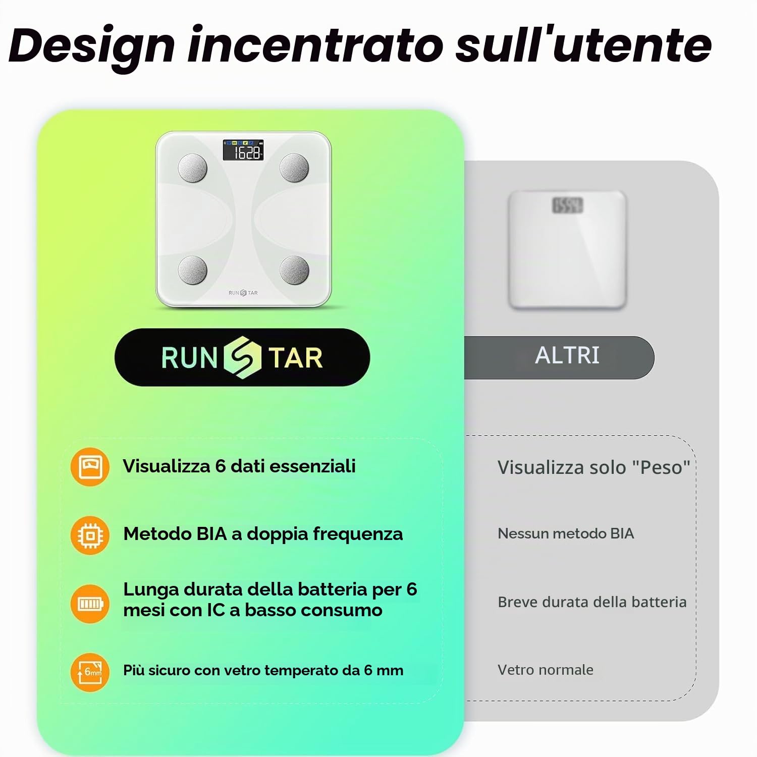 Detalle 2 de RunSTAR Bilancia pesapersone e percentuale grasso: analisi completa per decidere se conviene