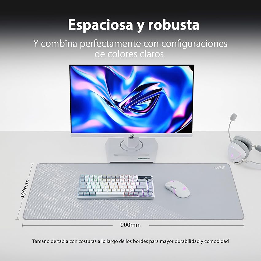 Thumbnail 4 de ASUS ROG Scabbard II Arctic Gray XXL alfombrilla 400 x 900 mm 🖱