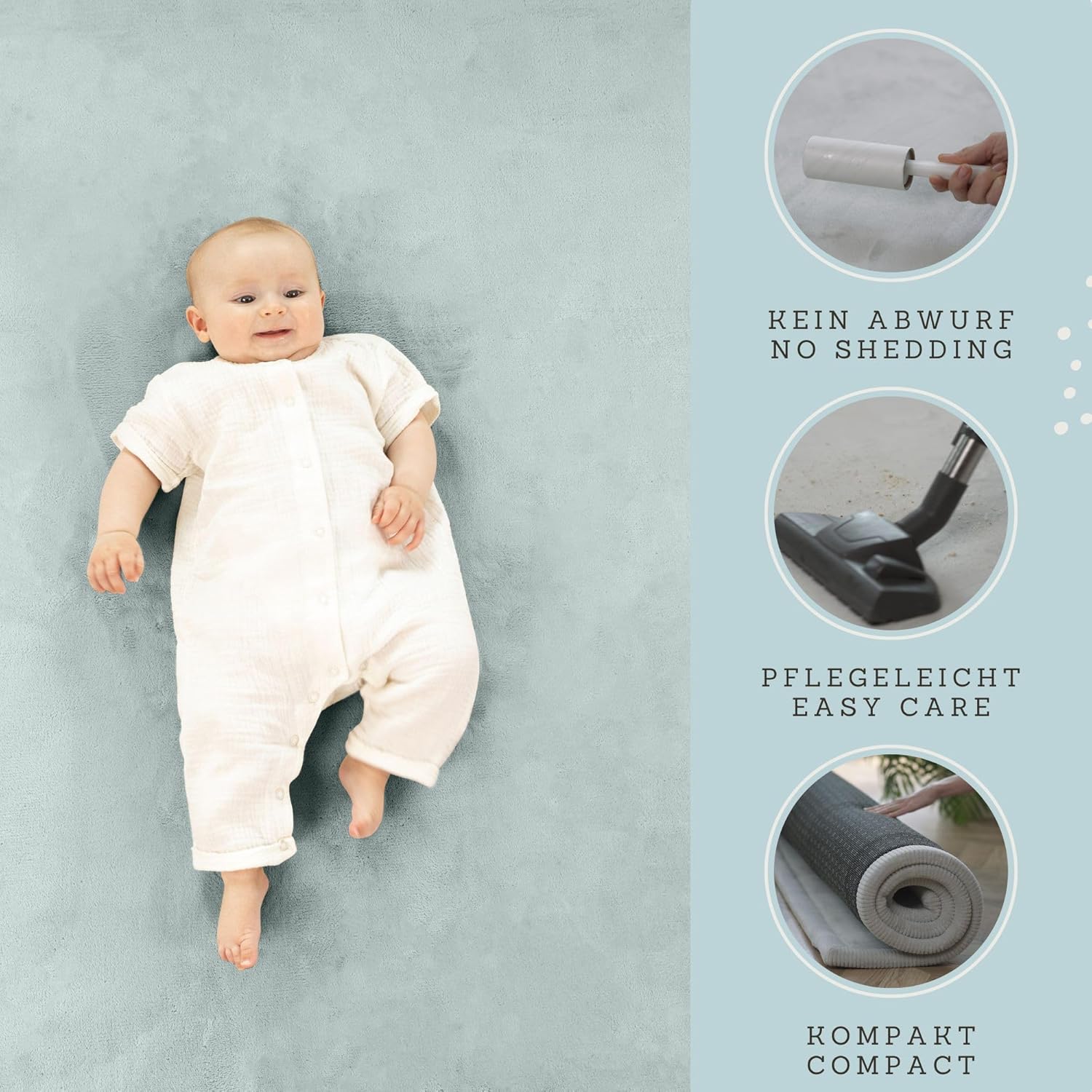 Thumbnail 4 de Hakuna Matte CloudSoft Baby Play Mat: 60" x 80" in Green with Coral Velvet