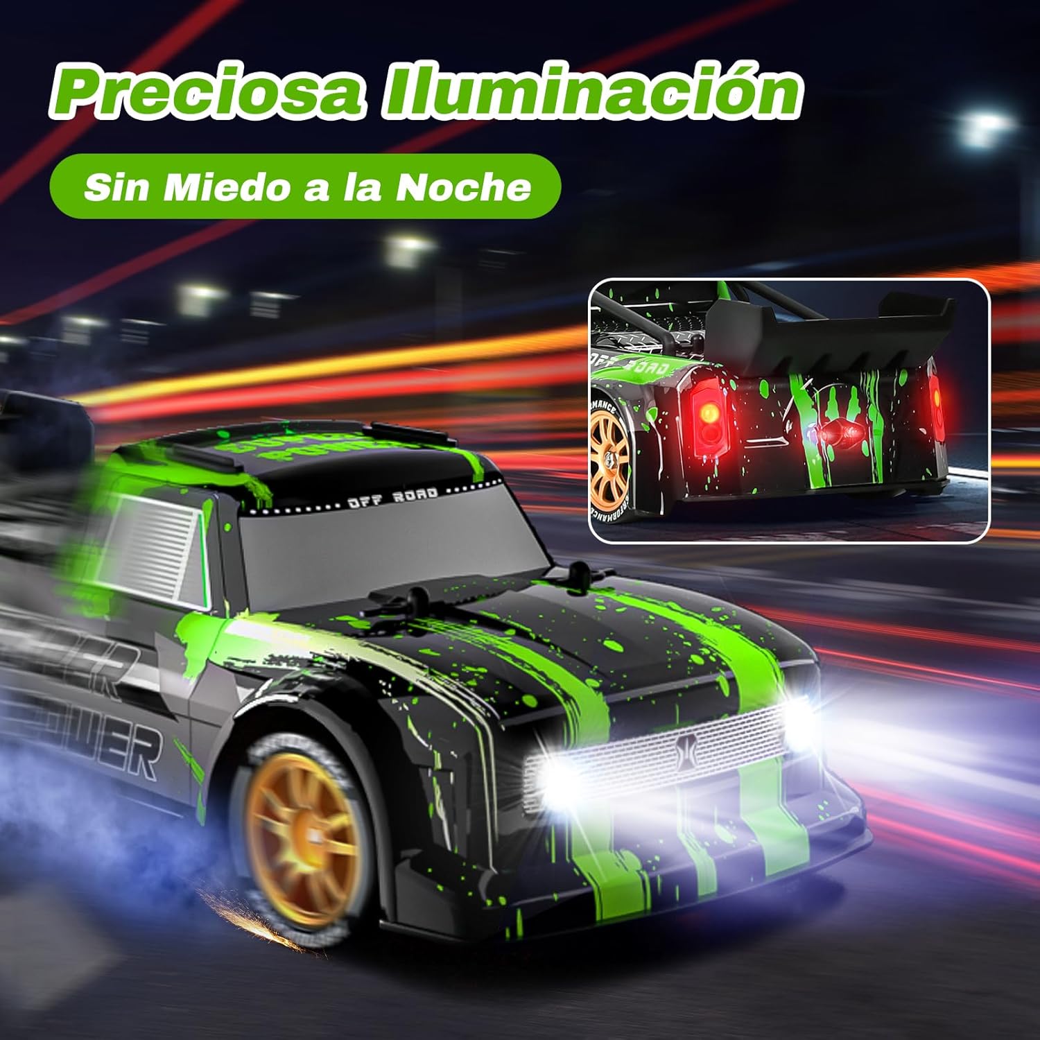 Thumbnail 5 de Joellfuner Coche RC Drift 1:14 4WD con Luces y Niebla