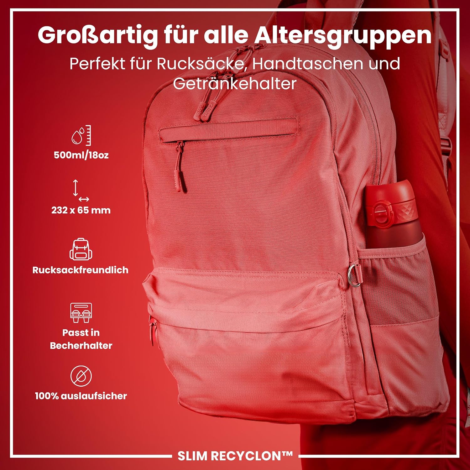 Detalle 2 de ION8 Trinkflasche Auslaufsicher đ„€