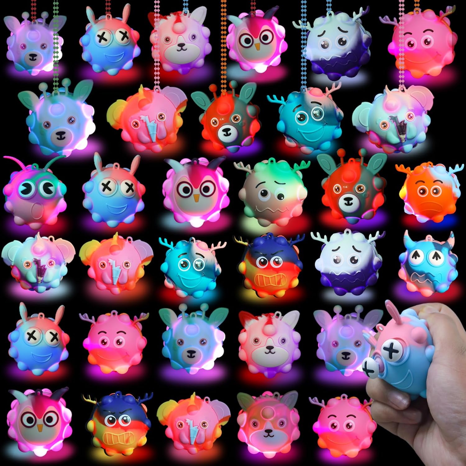 Detalle de 48 Light Up Party Favors Pop Balls ๐