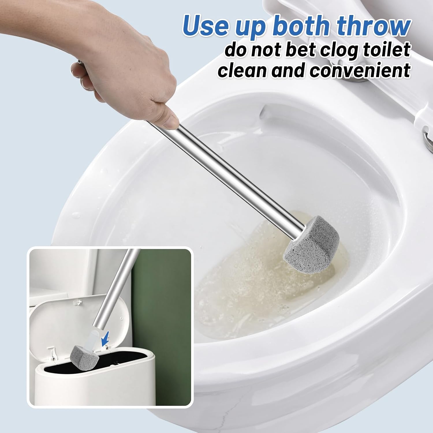Thumbnail 3 de YINGMORE Pumice Stone Toilet Bowl Cleaner with Long Handle and 8 Refills