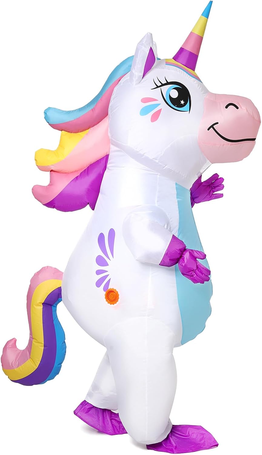 Detalle de Gootus Inflatable Unicorn Costume for Adults (Polyester) with Air-Filled Fan