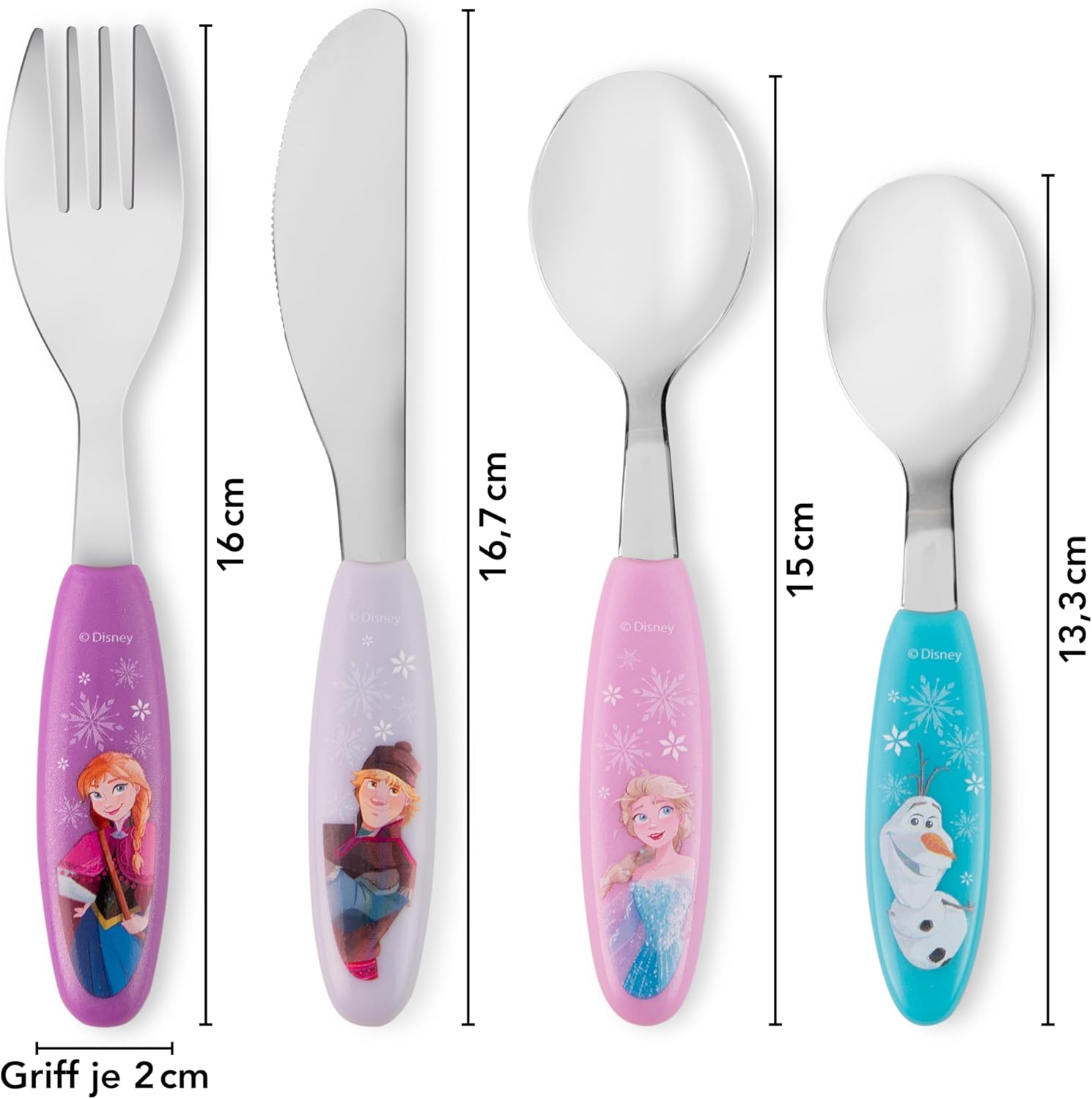 Thumbnail 2 de Frozen Cubertería infantil 4 piezas rosa