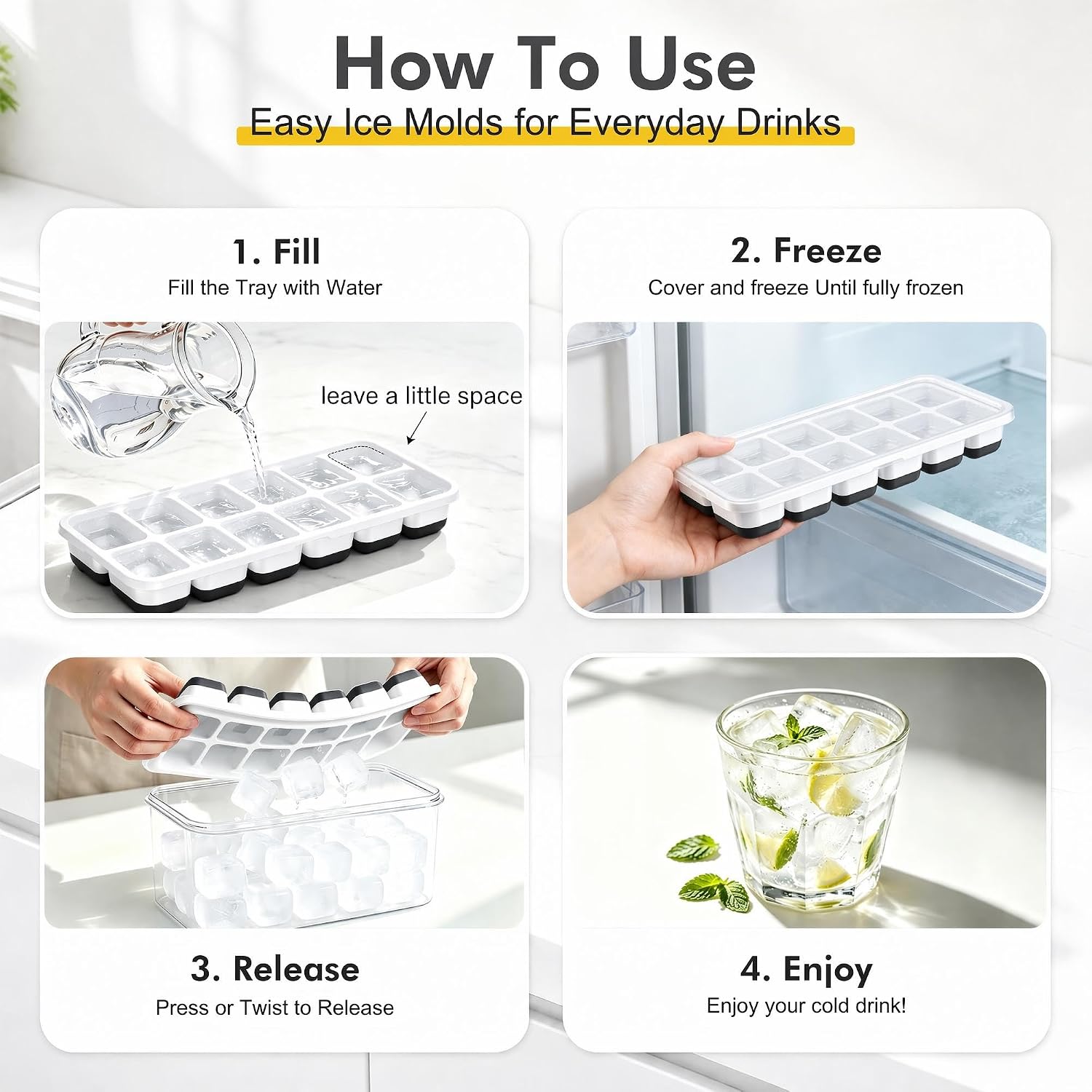 Thumbnail 6 de Ice Cube Tray Set, 48 Cubes