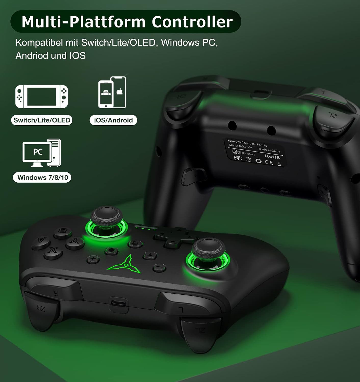 Detalle 2 de HELLCOOL Switch Controller Wireless – Pro Controller für Switch