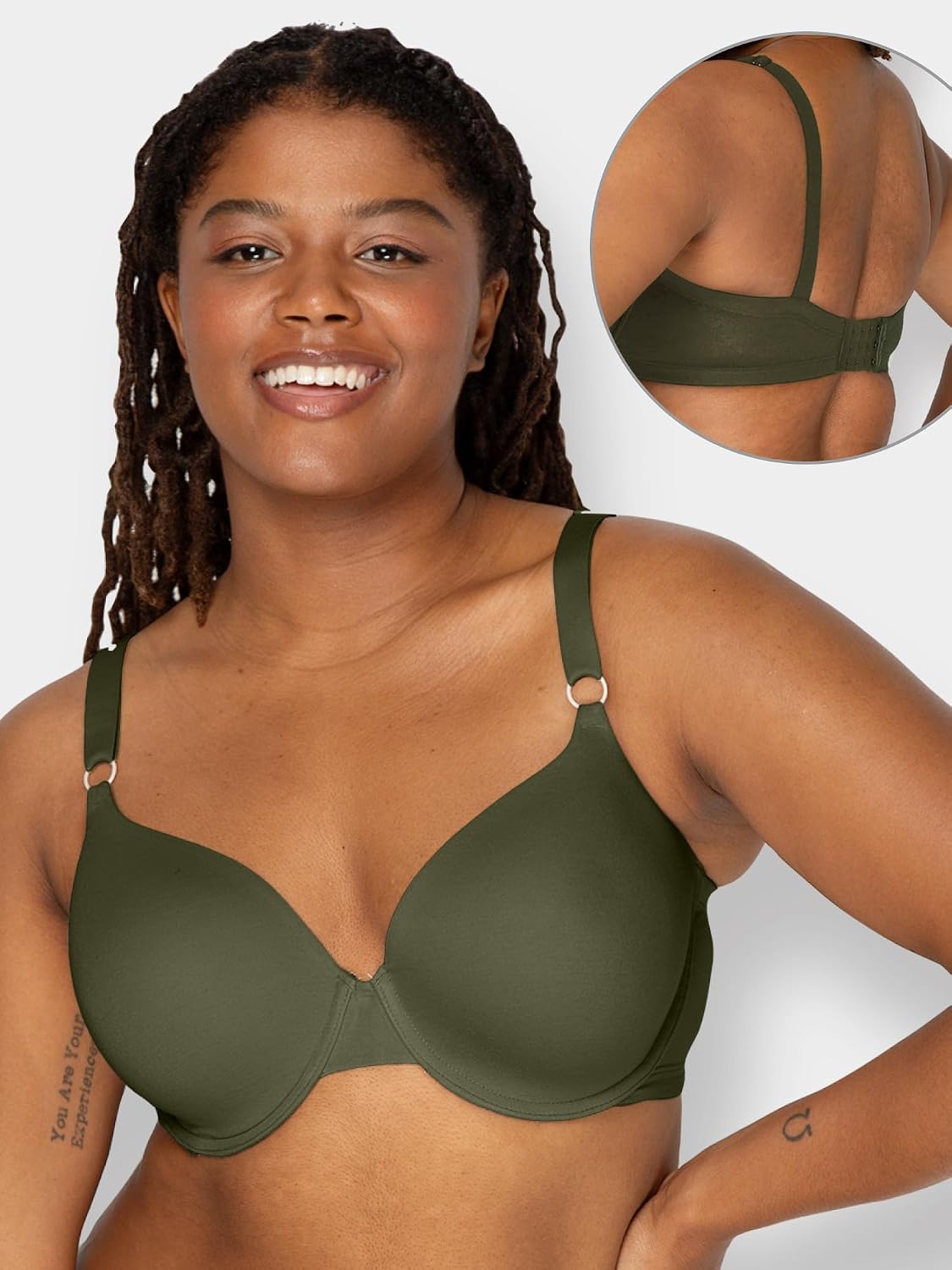 Detalle de Fruit of the Loom Women's Smooth Cotton T-Shirt Bra – Ultra-Soft, Invisible Under Tees