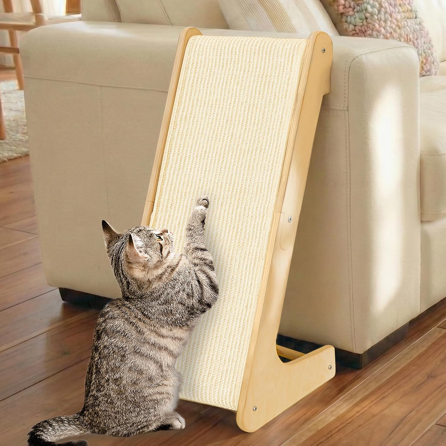 Detalle de PETKARAY L-Shaped Sisal Cat Scratcher 64 cm