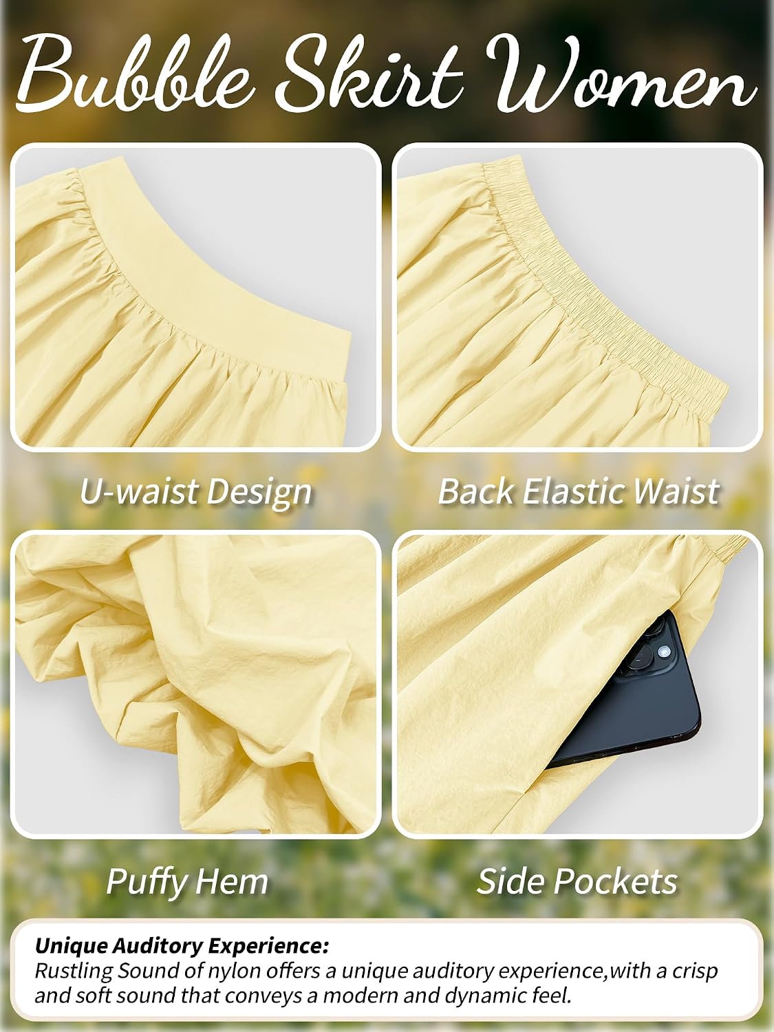 Thumbnail 5 de ELLEVEN Bubble Maxi Skirt, Polyester-Nylon
