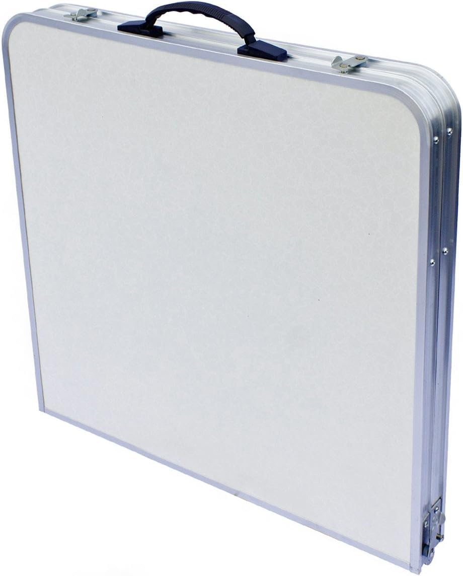 Thumbnail 6 de Table pliante multifonctionnelle réglable en hauteur (3 positions) – Table de camping, marché et tapisseries – Blanc