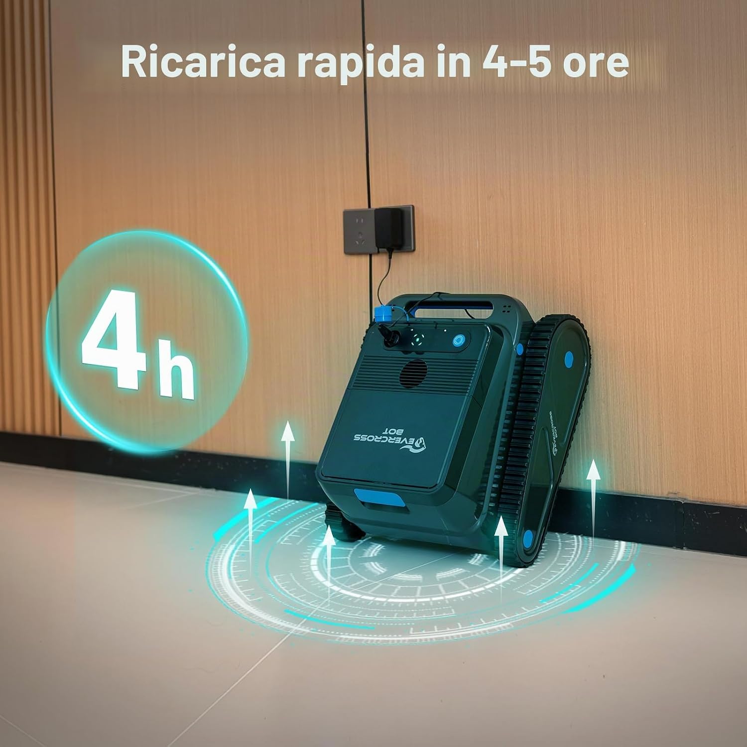 Thumbnail 6 de EVERCROSS BOT: Robot Piscina Senza Fili con App – Pulizia completa fondo, pareti e linea acqua fino a 200 m²