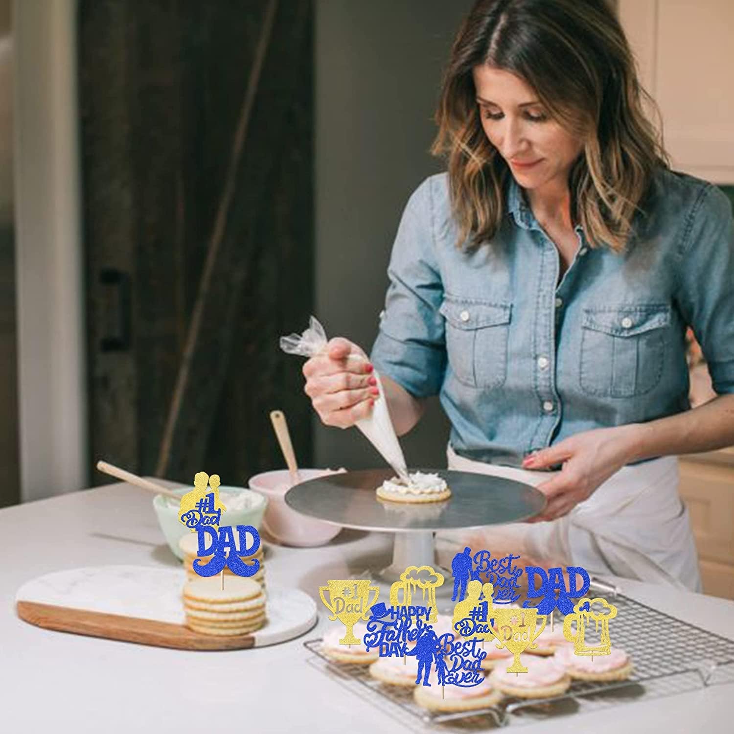 Thumbnail 4 de SYKYCTCY Tortendeko 24 Stück für Vatertag 🎂