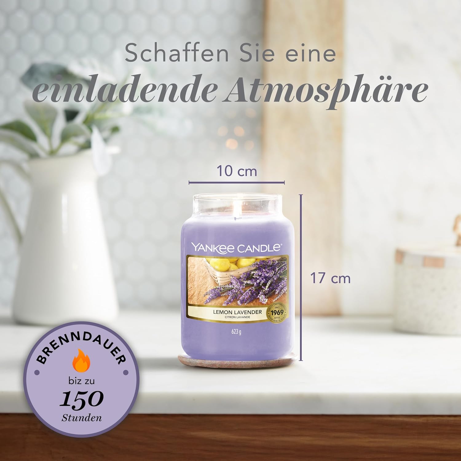 Thumbnail 5 de Yankee Candle Große Duftkerze im Glas Lemon Lavender – 623 g, 110–150 Stunden Brenndauer