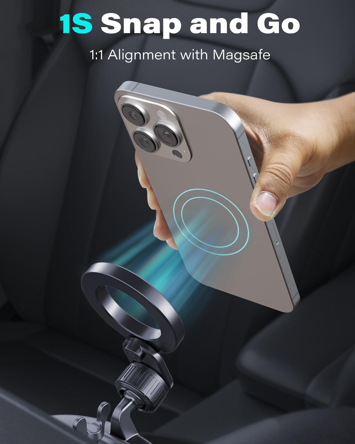 Thumbnail 5 de 1Zero for MagSafe CD Phone Holder 17-magnet car mount