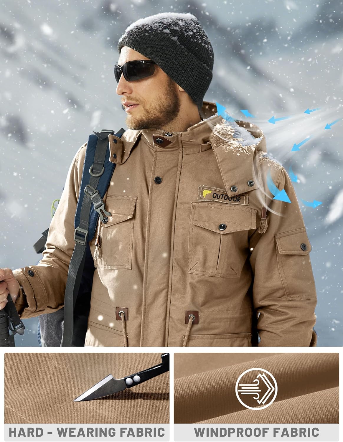 Detalle 2 de Giacca invernale militare uomo