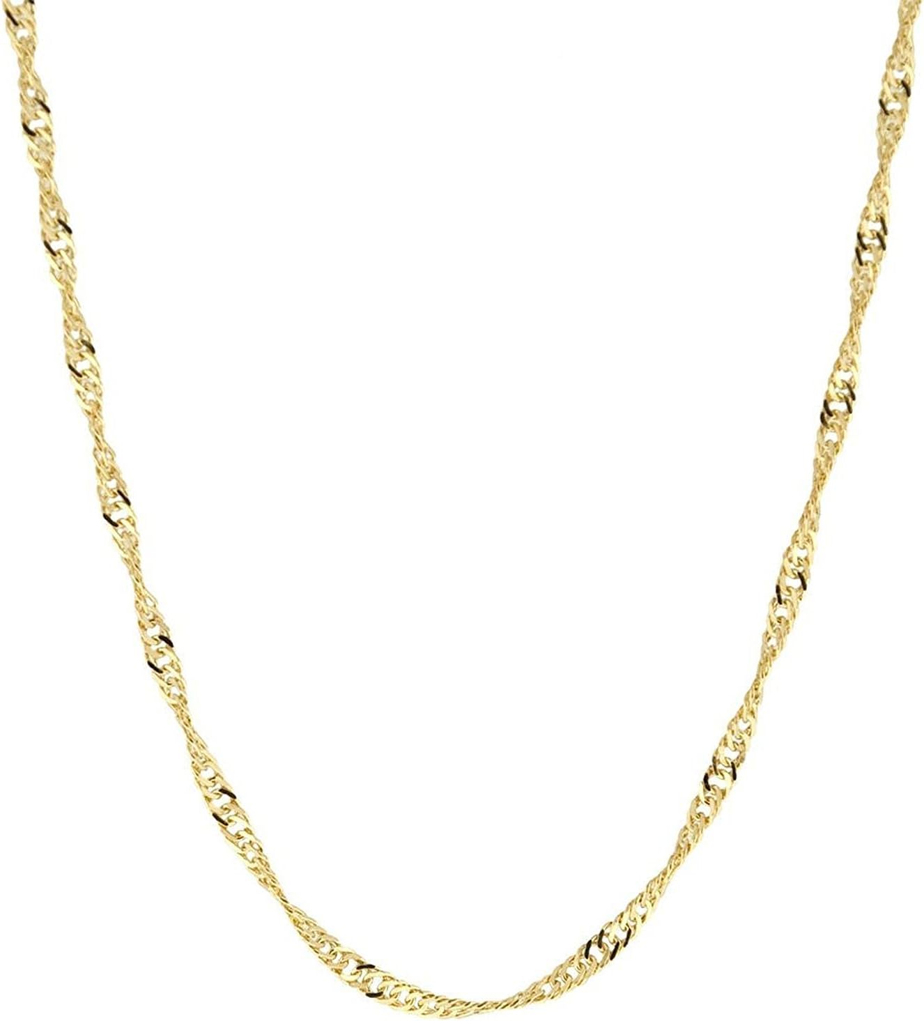Detalle de Prins Jewels Chaîne Singapour 14 ct/585 à deux côtés effet diamant – longueurs au choix