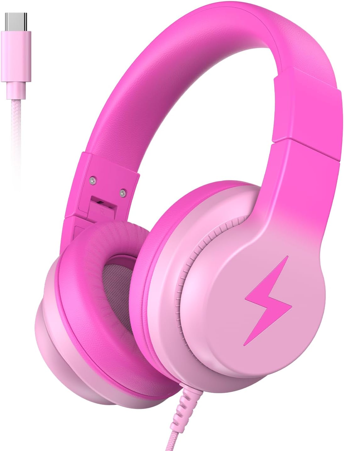 Detalle de Candy Bila USB-C Kids Headphones for School (85dB, Gradient Rose Pink)