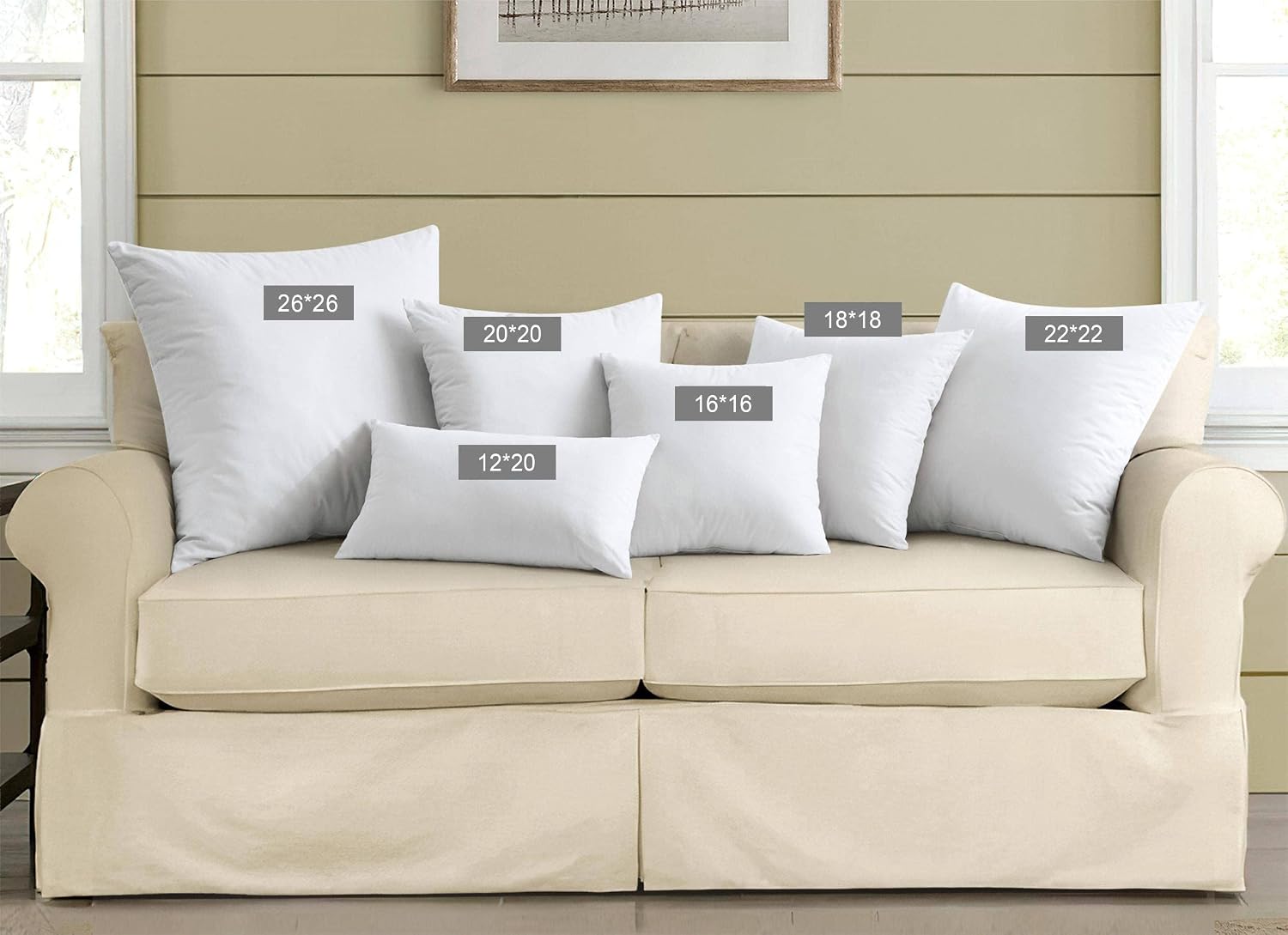 Thumbnail 6 de puredown PD-PI-15002-A Feather and Down Pillow Inserts, 12 x 20, Set of 2