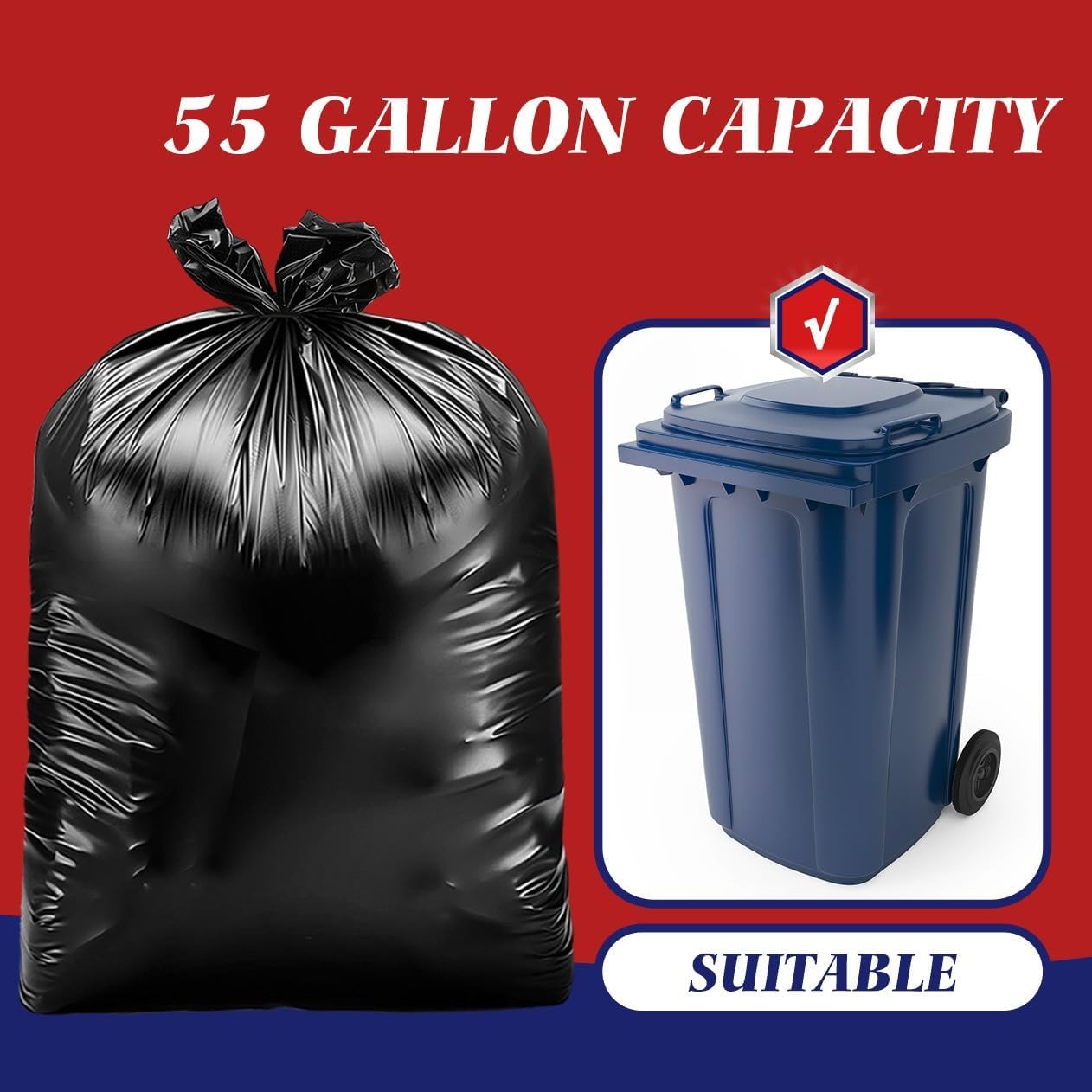 Detalle de Teivio Trash Bags, 55–60 Gallon