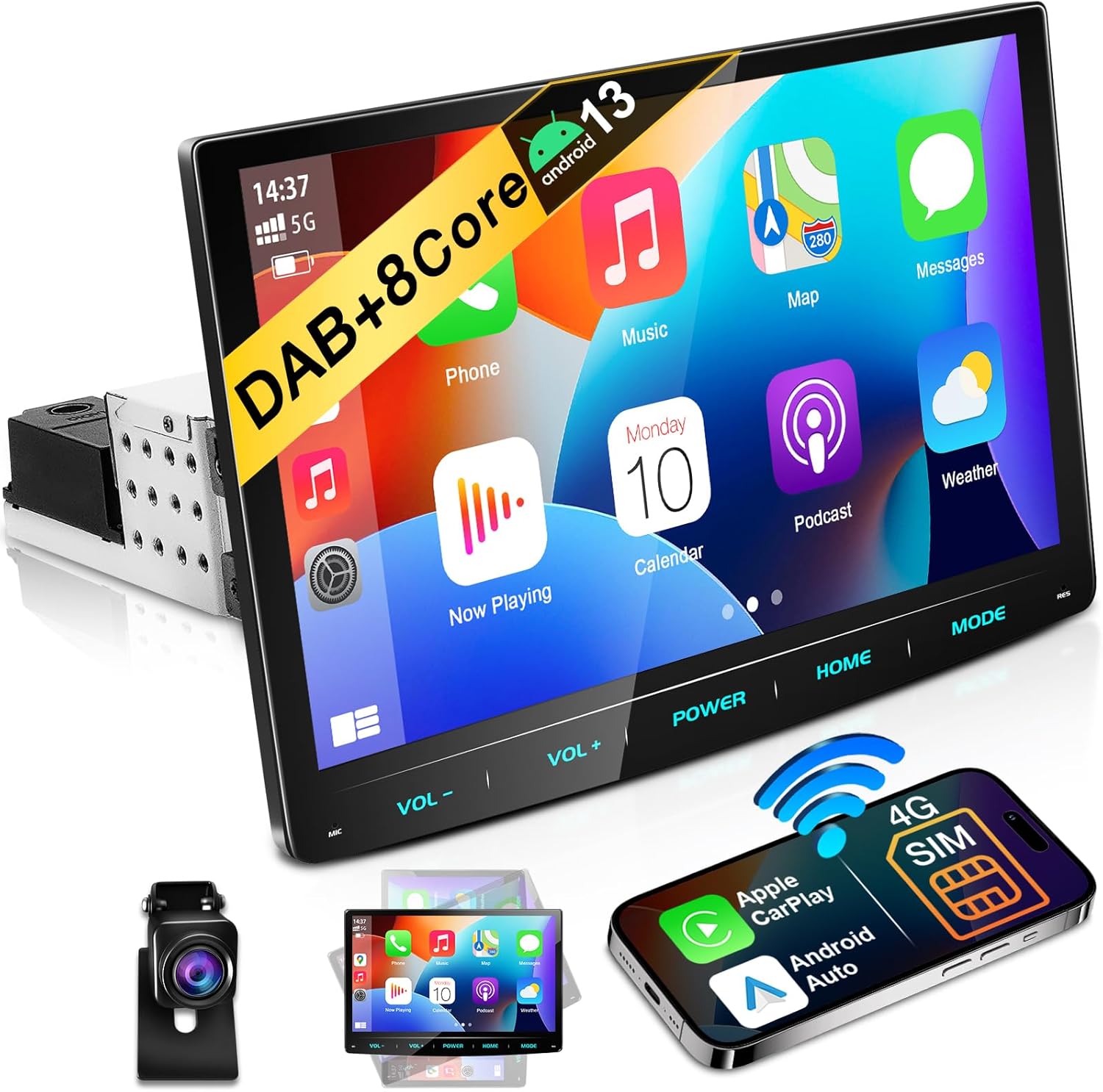 URVOLAX Android 13 Autoradio mit 10 Zoll Display