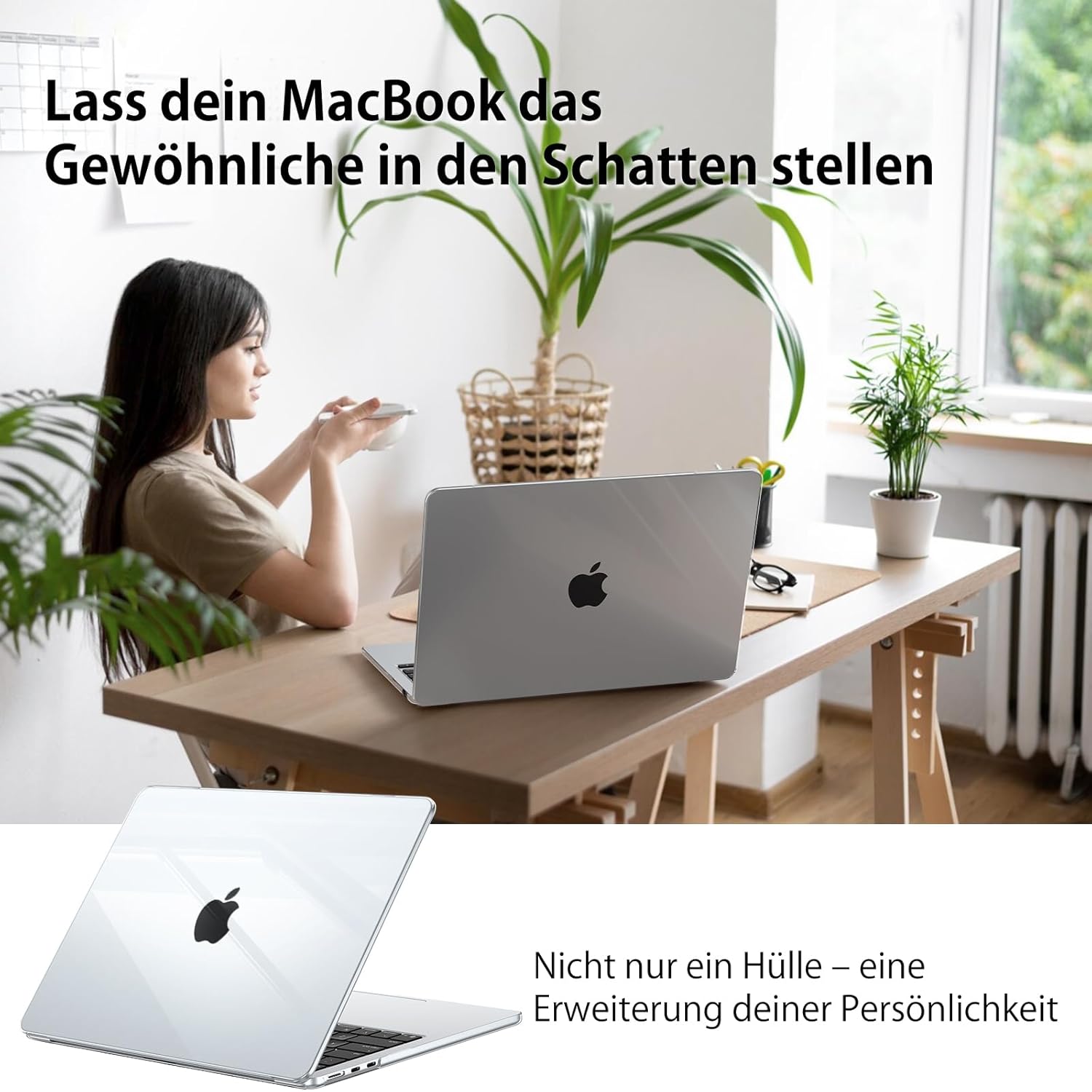 Thumbnail 6 de NPUOLS Hülle für MacBook Air 15 Zoll (2026–2023) ultradünnes Snap Transparent Case & TPU EU-Tastaturabdeckung