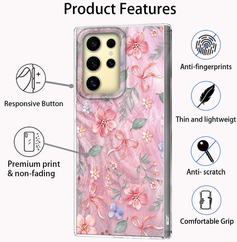 Thumbnail 2 de Tedyhulle Hülle für Samsung Galaxy S25 Ultra mit Nette Blume Design – dünne Schutzhülle aus TPU/PC