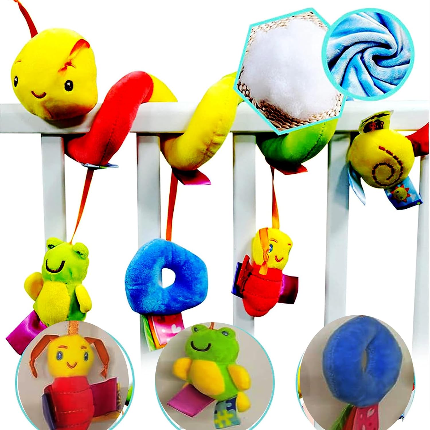 Thumbnail 2 de Zhongdada Spiral pram baby toy – plush hanging rattle sensory toy for crib, bassinet and stroller