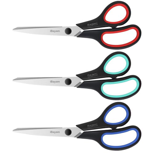 Detalle de iBayam 8.5" Heavy Duty Scissors: All-Purpose Darling for Office, School, Crafts, and Sewing